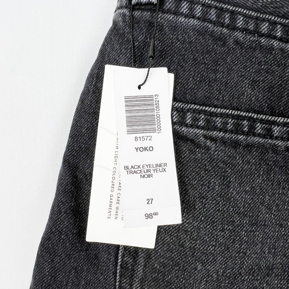 New Aritzia Denim Forum The Yoko Mid Thigh Shorts High-Waisted Long Jean Cut-Off - Picture 7 of 11
